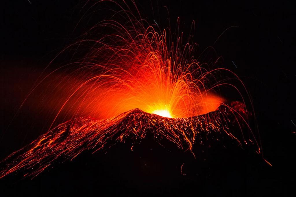 에트나 화산 폭발 장면